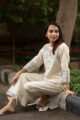Image for Kusvaa Ws546 Cream South Cotton Kurta With Palazzo Look 2