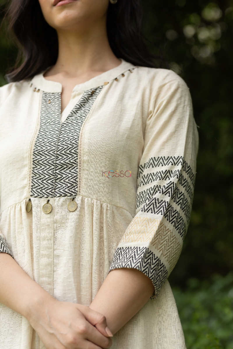 Image for Kusvaa Ws547 South Cotton A Line Dress Closeup