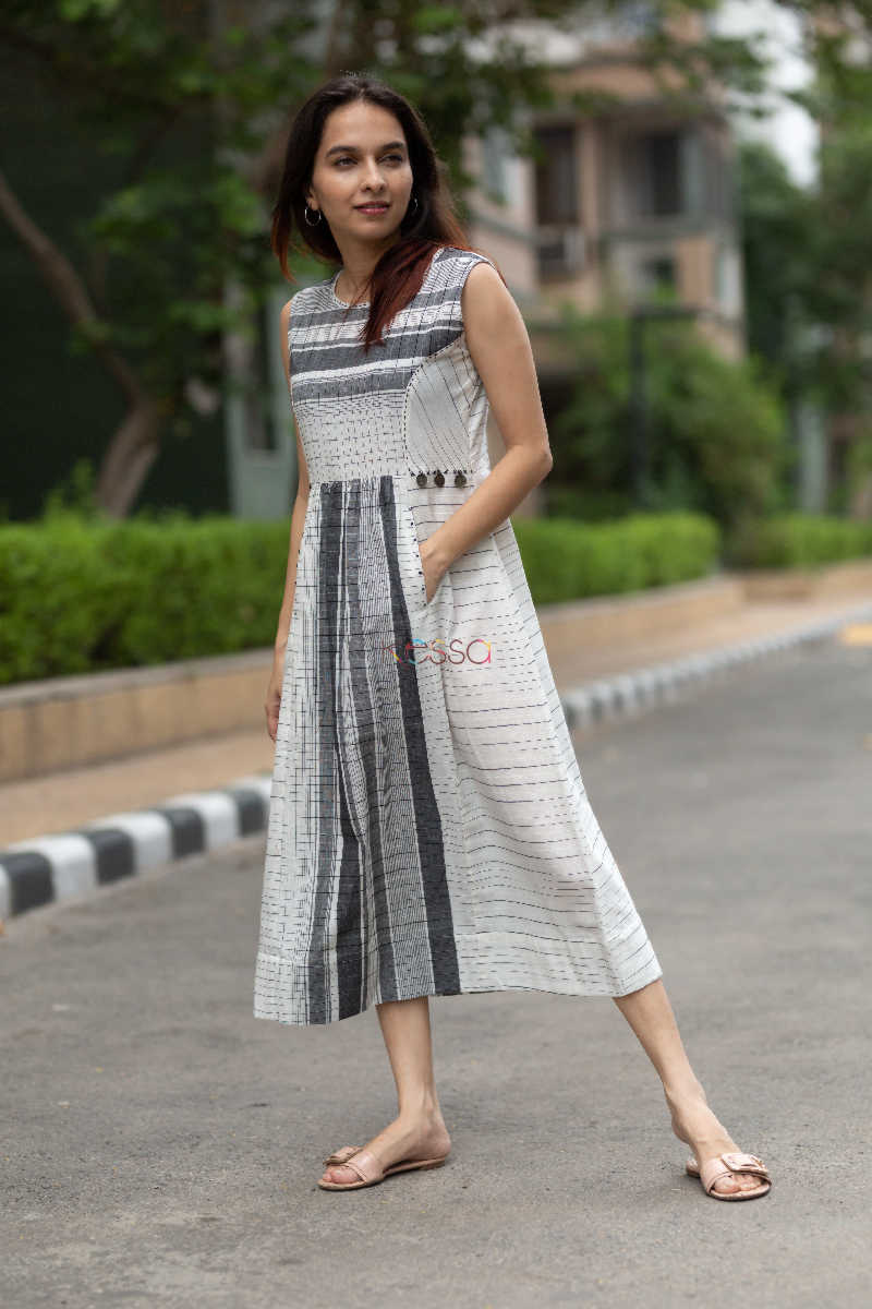 Image for Kusvaa Ws552 Black And Grey South Cotton Dress Look