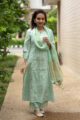 Image for Kusvaa Ws553 Amulet Green Zari Kurta Pant Set Front