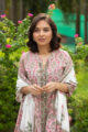 Image for Kusvaa Wsr105 Deep Blush Block Printed Kurta Dupatta Set Closeup 1