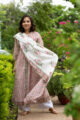 Image for Kusvaa Wsr105 Deep Blush Block Printed Kurta Dupatta Set Look 2