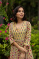 Image for Kusvaa Wsr106 Primerose Yellow And Pink Kurta Closeup 1
