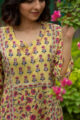 Image for Kusvaa Wsr106 Primerose Yellow And Pink Kurta Closeup