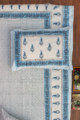 Image for Kusvaa Kpb02 Horizon Blue Paisley Block Print Bedsheet Set Of 3 Look