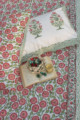 Image for Kusvaa Kpb04 Old Rose And Green Block Print Bedsheet Set Of 3 Look