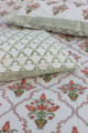 Image for Kusvaa Kpb06 Brandy Rose And Green Block Print Bedsheet Set Of 3 Closeup