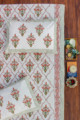 Image for Kusvaa Kpb06 Brandy Rose And Green Block Print Bedsheet Set Of 3 Look 1