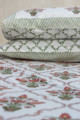 Image for Kusvaa Kpb06 Brandy Rose And Green Block Print Bedsheet Set Of 3 Look