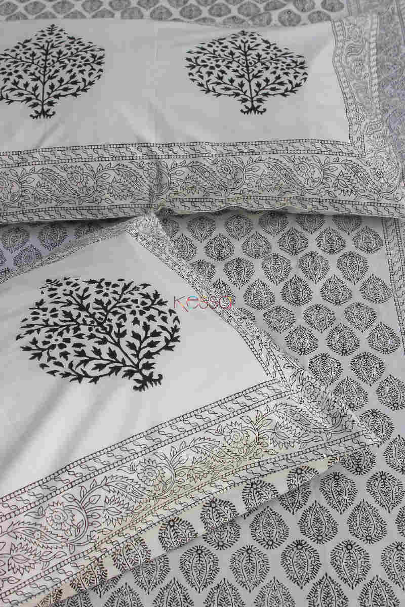 Image for Kusvaa Kpb07 Black White Bedsheet Two Pillow Covers 5