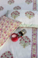 Image for Kusvaa Kpb08 Lotus Pink Jaal Bedsheet Two Pillow Covers