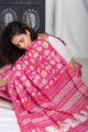 Image for Kusvaa Kuojs01 Lotus Pink Jaal Chanderi Saree Pallu