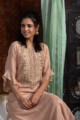 Image for Kusvaa Kupa03 Muesli Muslin Handwork Kurta Sitting