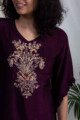 Image for Kusvaa Kupa05 Plum Dola Silk Kurta Closeup