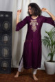 Image for Kusvaa Kupa05 Plum Dola Silk Kurta Featured