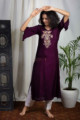 Image for Kusvaa Kupa05 Plum Dola Silk Kurta Pose
