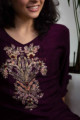 Image for Kusvaa Kupa05 Plum Dola Silk Kurta Work
