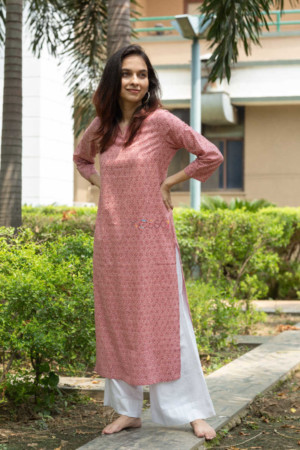 Image for Kusvaa Sa06 Brandy Rose Regular Wear Kurta Featured