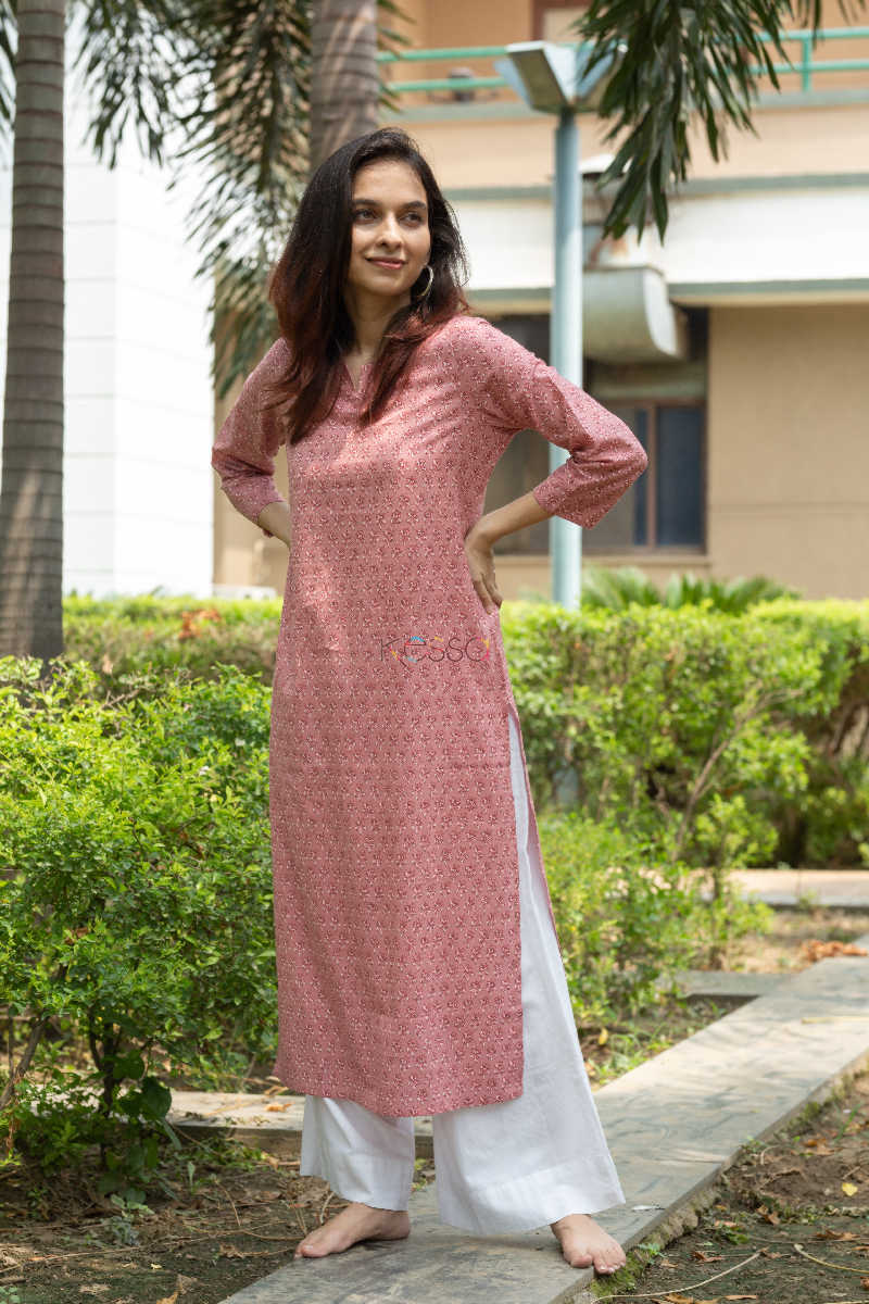 Image for Kusvaa Sa06 Brandy Rose Regular Wear Kurta Featured