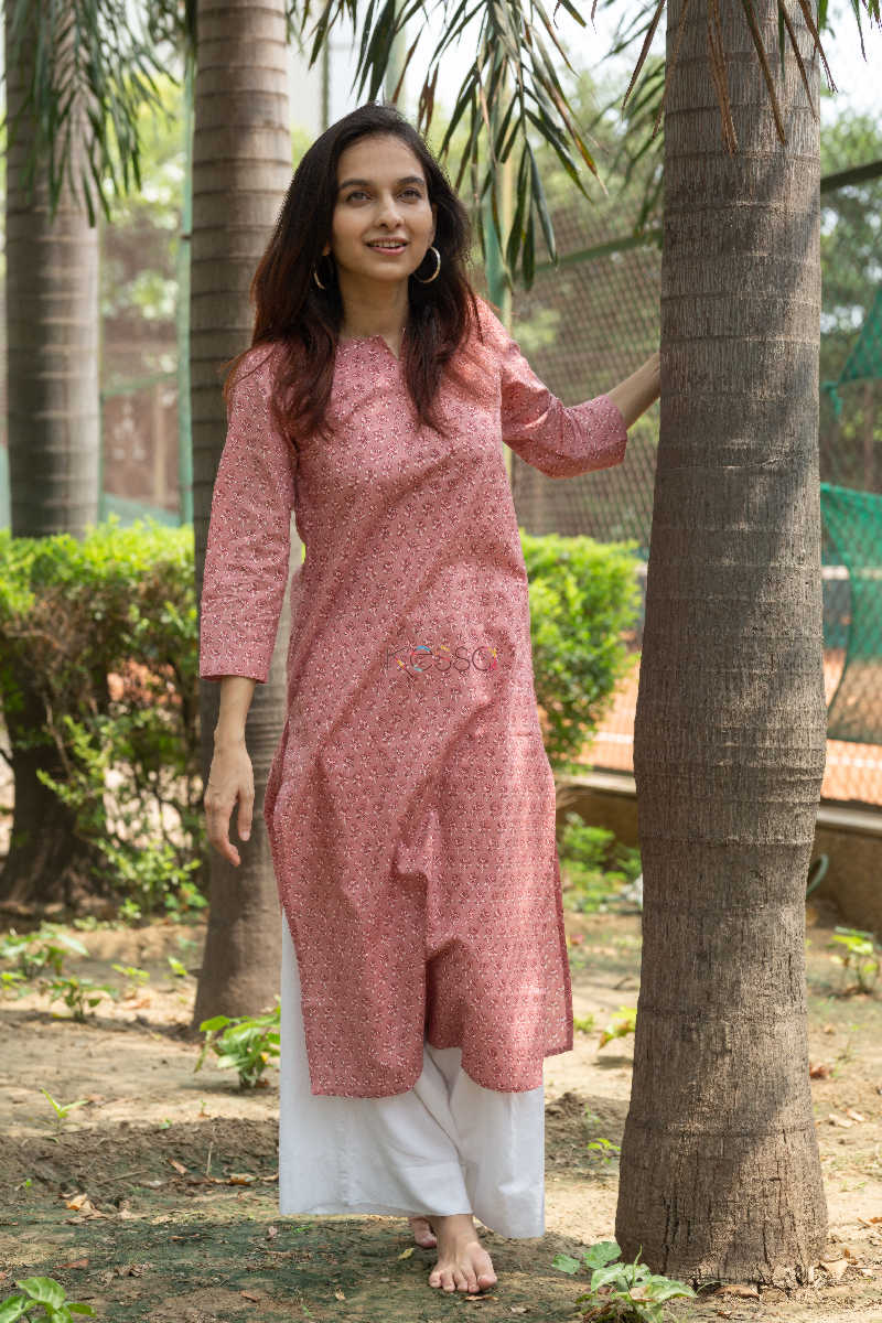 Image for Kusvaa Sa06 Brandy Rose Regular Wear Kurta Look
