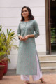 Image for Kusvaa Taf28 Froly Bay Leaf Straight Fit Kurta
