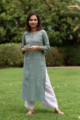 Image for Kusvaa Taf28 Froly Bay Leaf Straight Fit Kurta Pose