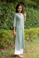 Image for Kusvaa Taf28 Froly Bay Leaf Straight Fit Kurta Side