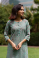 Image for Kusvaa Taf28 Froly Bay Leaf Straight Fit Kurta Top