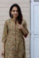 Image for Kusvaa Wa324a Sandal Wood Kalamkari A Line Kurta Closeup 1