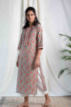 Image for Kusvaa Wa325a Sage Green Pink Multicolor Straight Fit Kurta Front