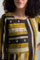 Image for Kusvaa Ws566 Luxor Gold Black Cream Straight Kurta Closeup