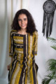 Image for Kusvaa Ws566 Luxor Gold Black Cream Straight Kurta Front