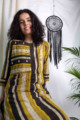 Image for Kusvaa Ws566 Luxor Gold Black Cream Straight Kurta Sitting
