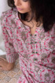 Image for Kusvaa Wsr118 Coral Tree Straight Fit Kurta Closeup