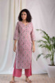 Image for Kusvaa Wsr118 Coral Tree Straight Fit Kurta Front