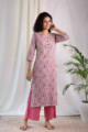 Image for Kusvaa Wsr118 Coral Tree Straight Fit Kurta Pose