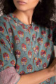 Image for Kusvaa Wsr119 Willow Grove Red Kurta Closeup