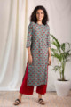 Image for Kusvaa Wsr119 Willow Grove Red Kurta Front
