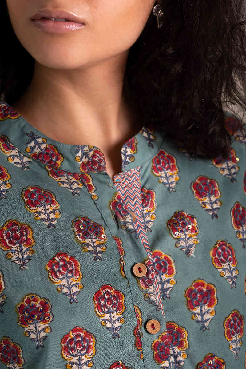 Image for Kusvaa Wsr119 Willow Grove Red Kurta Print