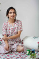 Image for De19 Old Rose Red Jammies Set Closeup