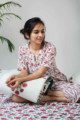 Image for De19 Old Rose Red Jammies Set Sitting