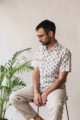 Image for Kusvaa Awk05 Oriental Pink White Block Print Cotton Shirt