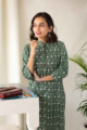 Image for Kusvaa Awp02 Kelp Green Batik Print Cotton Kurta