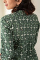 Image for Kusvaa Awp02 Kelp Green Batik Print Cotton Kurta Back