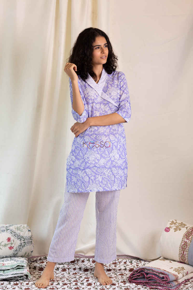 Image for Kusvaa De14 Kimberly Purple Jammies Set Front