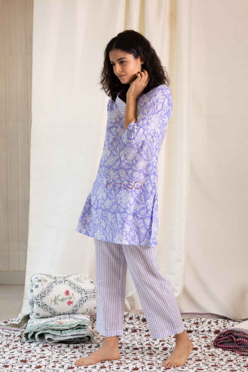 Image for Kusvaa De14 Kimberly Purple Jammies Set Side