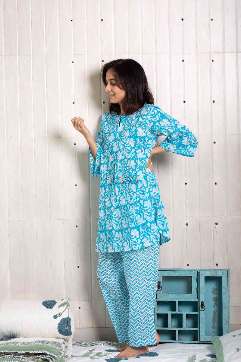 Image for Kusvaa De17 Tradewind Blue Jammies Set Side