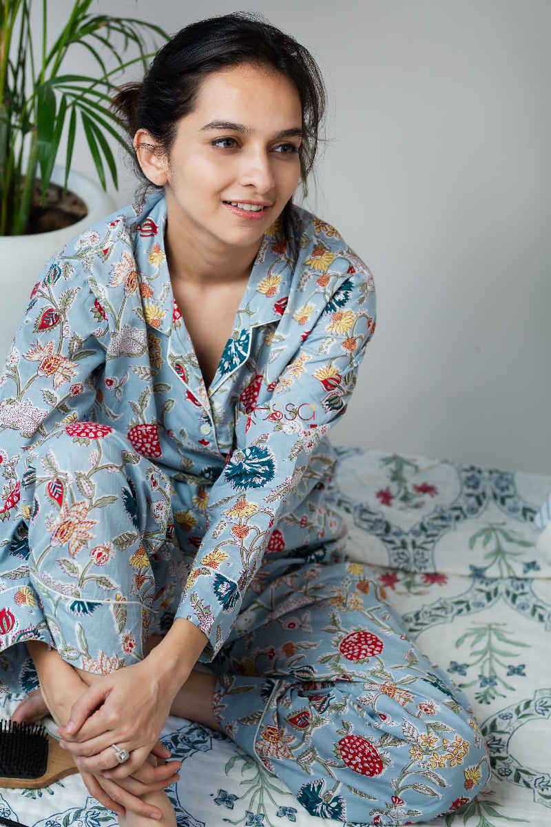 Image for Kusvaa Jsr05 Tiara Blue Jammies Set Print