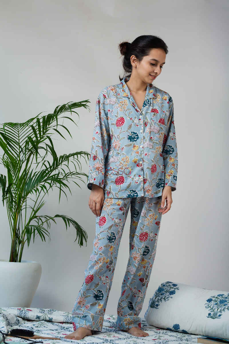 Image for Kusvaa Jsr05 Tiara Blue Jammies Set Side