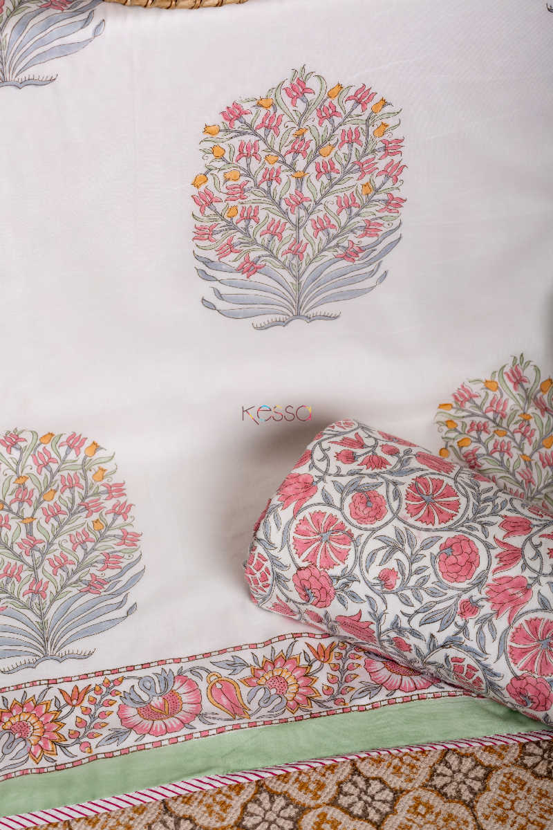 Image for Kusvaa Kad33 Brandy Rose And Green Block Single Pair Dohar 1